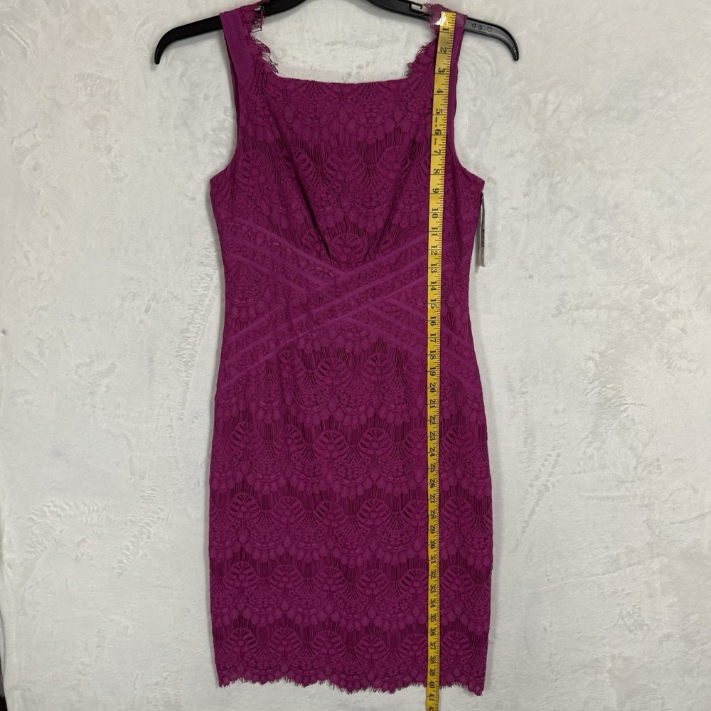 NWT Antonio Melani Lace Sheath Dress Size 4 Fuchsia Party Wedding Guest Resort - Picture 9 of 16